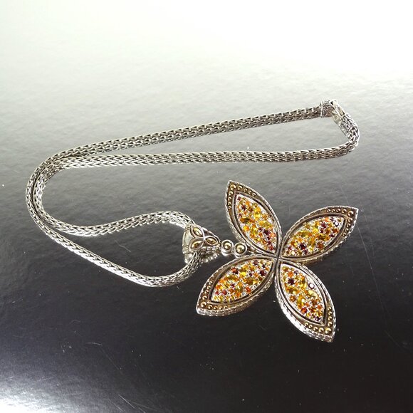 JOHN HARDY Citrine & Garnet Batu Kawung Pendant & Chain Necklace - Picture 2 of 11